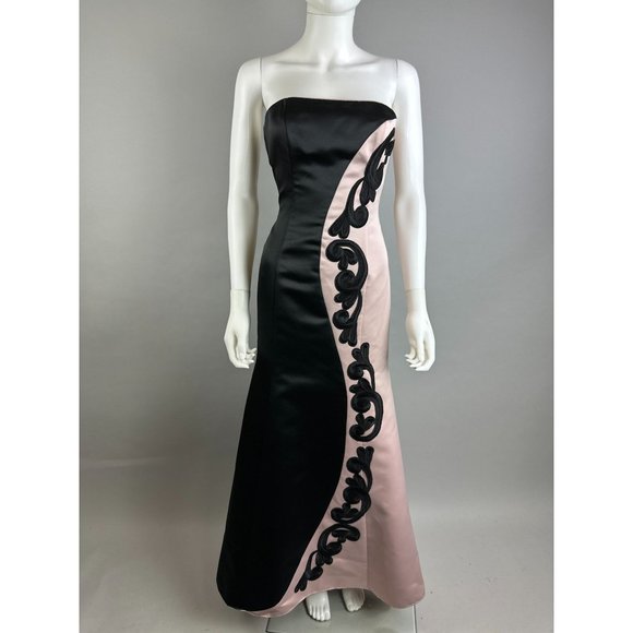 Vtg 90s y2k Jessica McClintock Black Pink Strapless Fairy Prom Dress Size 4 - Picture 5 of 8